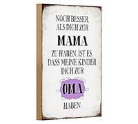 Plaque décorative en bois pour grand-mère | « Encore mieux que de t'avoir à maman, c'est que mes enfants t'ont pour grand-mère » | Idée cadeau | 12 cm x 18 cm