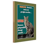 Plaque décorative en bois pour les amoureux des animaux | « Les chiens viennent quand ils sont appelés - Les chats y reviennent occasionnellement » | Idéal pour les propriétaires d'animaux domestiques