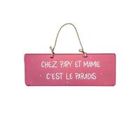 Plaque décorative en bois rose - Chez Papy et Mamy