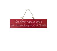 Plaque décorative en bois rouge - Ce n'est pas le wifi