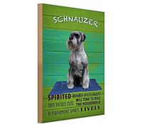 Plaque décorative en bois « Schnauzer » - Couleurs vives et motif de chien pour les amoureux des animaux - Idéal pour la décoration intérieure et extérieure - 30 cm x 40 cm