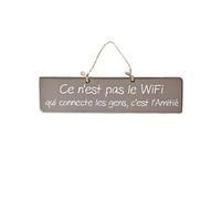 Plaque décorative en bois taupe - Ce n'est pas le wifi