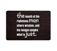 Plaque décorative en métal avec inscription « The Mouth of the Righteous Man Utters Wisdom Man » - Décoration pour garage, salle de bain, terrasse - Cadeau pour salon - 30,5 x 45,7 cm