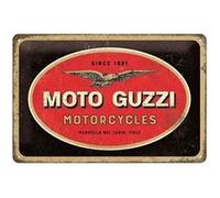 Plaque décorative en métal en relief 30 x 20 cm Moto Guzzi - Logo multicolore G