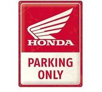 Nostalgic-Art Plaque vintage, Honda MC - Parking Only - Idée de cadeau pour motards, en métal, Design rétro pour la décoration, 30 x 40 cm