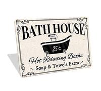 Plaque décorative en métal pour salle de bain, bain relaxant, savon et serviettes Extra rétro, 20,3 x 30,5 cm, pour maison, cuisine, salle de bain, ferme, jardin, garage, citations inspirantes