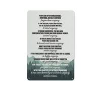 Plaque décorative en métal rustique avec citation de Mère Teresa, affiche imprimée pour la décoration intérieure, style ferme moderne, format 20 x 30 cm (8 x 12 pouces).