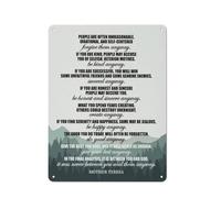 Plaque décorative en métal rustique avec citation de Mère Teresa, affiche imprimée pour la décoration intérieure, style ferme moderne, format 30 x 40 cm (12 x 16 pouces).