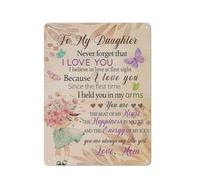 Plaque décorative en métal rustique « Ma fille » avec citation inspirante : « N'oublie jamais que je t'aime », 30 x 40 cm.