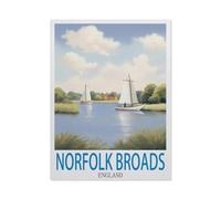 Plaque décorative en métal style vintage Norfolk Broads Angleterre, pour la maison, la cuisine, le bar, le café, le club ou le verger15x30cm