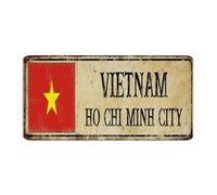 Plaque décorative en métal Vietnam Ho Chi' Minh-Ville rétro pour bureau, souvenir de pays national, décoration murale pour jardin, maison, entreprise, 15,2 x 30,5 cm