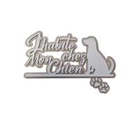 Plaque décorative en relief - J'habite chez mon chien