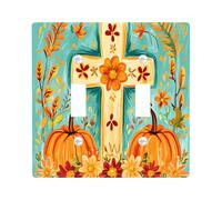 Plaque décorative esthétique pour interrupteur de lumière en forme de citrouille d'automne - 1 interrupteur à bascule unique - Vintage rétro - Automne Thanksgiving - Plaque électrique pour chambre