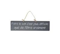 Plaque décorative grise en bois - Faire le con