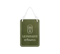 Plaque décorative kaki à suspendre en relief