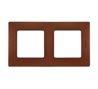 Plaque décorative - Legrand - Niloé - Marron - Finition Cacao - 2 postes