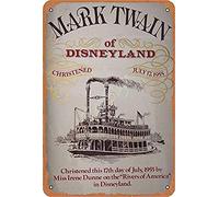 Plaque décorative Mark Twain of Disneyland Christended July 17.1955 - Look rétro - 20 x 30 cm - Pour maison, cuisine, salle de bain, ferme, jardin, garage