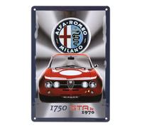 Plaque décorative métallique ALFA ROMEO 1750 GT AM - 30 x 20 cm