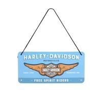 Plaque décorative métallique avec cordelette HARLEY DAVIDSON FREE SPIRIT RIDE...