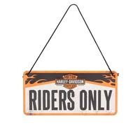 Plaque décorative métallique avec cordelette HARLEY DAVIDSON RIDERS ONLY - 10...