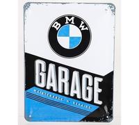 Nostalgic-Art Plaque rétro, 15 x 20 cm, Official License Product (OLP), BMW - Garage - Idée de Cadeau pour Fans de BMW, en métal, Design Vintage