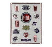 Plaque décorative métallique FIAT - 30 x 40 cm