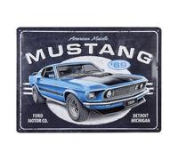 Nostalgic-Art Plaque rétro, 30 x 40 cm, Ford Mustang - 1969 Mach 1 Blue - Idée de cadeau pour fans de Ford, Official License Product (OLP), en métal, design vintage