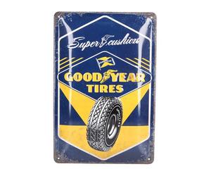Plaque décorative métallique GOOD YEAR TIRES - 30 x 20 cm