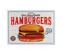 Plaque décorative métallique HAMBURGERS - 30 x 40 cm