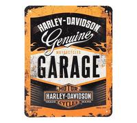 Plaque décorative métallique HARLEY DAVIDSON GARAGE - 15 x 20 cm