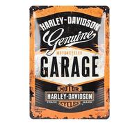 Plaque décorative métallique HARLEY DAVIDSON GARAGE - 20 x 30 cm
