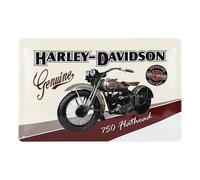 Plaque décorative métallique HARLEY DAVIDSON GENUINE - 20 x 30 cm