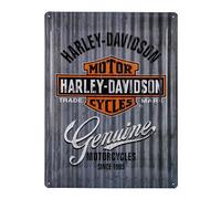 Plaque décorative métallique HARLEY DAVIDSON GENUINE - 30 x 40 cm