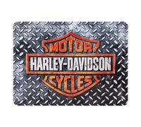 Plaque décorative métallique HARLEY DAVIDSON MOTOR CYCLES - 15 x 20 cm