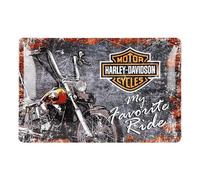 Plaque décorative métallique HARLEY DAVIDSON MY FAVORITE RIDE - 20 x 30 cm