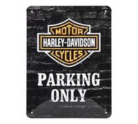 Plaque décorative métallique HARLEY DAVIDSON PARKING ONLY - 15 x 20 cm