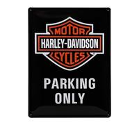 Plaque décorative métallique HARLEY DAVIDSON PARKING ONLY - 30 x 40 cm
