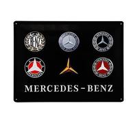 Nostalgic-Art Plaque vintage Mercedes-Benz - Logo Evolution - Cadeau pour les fans d'accessoires automobiles, en métal, Déco design retro, 30 x 40 cm Retro Tin Sign