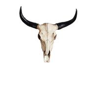 Plaque décorative murale rustique à motif de crâne de vache, de bœuf, de bison, de buffle, de bannière pailletée de l'Ouest(G)
