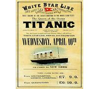 Plaque décorative murale vintage rétro inspirée du film Titanic 1912 Bateau de l'Atlantique Blanc Star Man Cave Pub Abri Bar Cadeau fantaisie en aluminium
