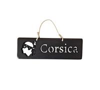 Plaque décorative noire en bois Corsica