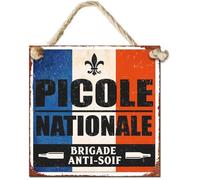 Plaque décorative - Picole Nationale - Style vintage - Métal - 20x20cm - Déco