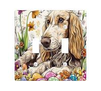 Plaque décorative pour interrupteur à 2 interrupteurs à double bascule, œufs floraux vintage pour chambre ou animal de compagnie