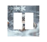 Plaque décorative pour interrupteur à bascule, 2 plaques murales de taille moyenne 12,4 x 12,7 cm, caches de sortie Majestic Snowy Wolf, plaque murale, polycarbonate thermoplastique