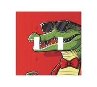 Plaque décorative pour interrupteur à bascule, 2 plaques murales de taille moyenne 12,4 x 12,7 cm, crocodile cool avec couvercles de sortie de lunettes de soleil, plaque murale, polycarbonate