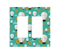 Plaque décorative pour interrupteur à bascule - 2 plaques murales de taille moyenne 12,4 x 12,7 cm - Motif ampoule - Plaque murale en polycarbonate thermoplastique