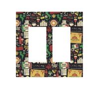 Plaque décorative pour interrupteur à bascule, 2 plaques murales de taille moyenne 12,4 x 12,7 cm, motif timbre, plaque murale italienne, polycarbonate thermoplastique