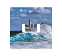 Plaque décorative pour interrupteur à bascule, 2 plaques murales de taille moyenne 12,4 x 12,7 cm, phare à la Havane, plaque murale, polycarbonate thermoplastique