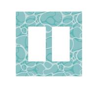 Plaque décorative pour interrupteur à bascule - 2 plaques murales de taille moyenne 12,4 x 12,7 cm - Turquoise - Plaques murales en polycarbonate thermoplastique