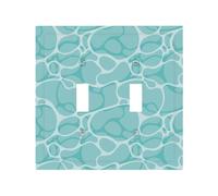 Plaque décorative pour interrupteur à bascule, 2 plaques murales de taille moyenne 12,4 x 12,7 cm, turquoise, couverture de sortie de surface d'eau de mer, plaque murale, polycarbonate thermoplastique